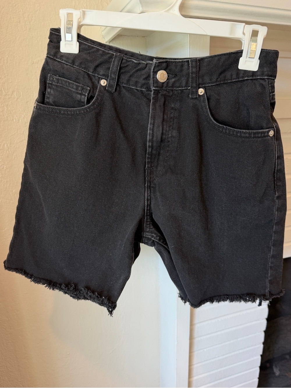 Bershka Black Denim Cutoff Shorts